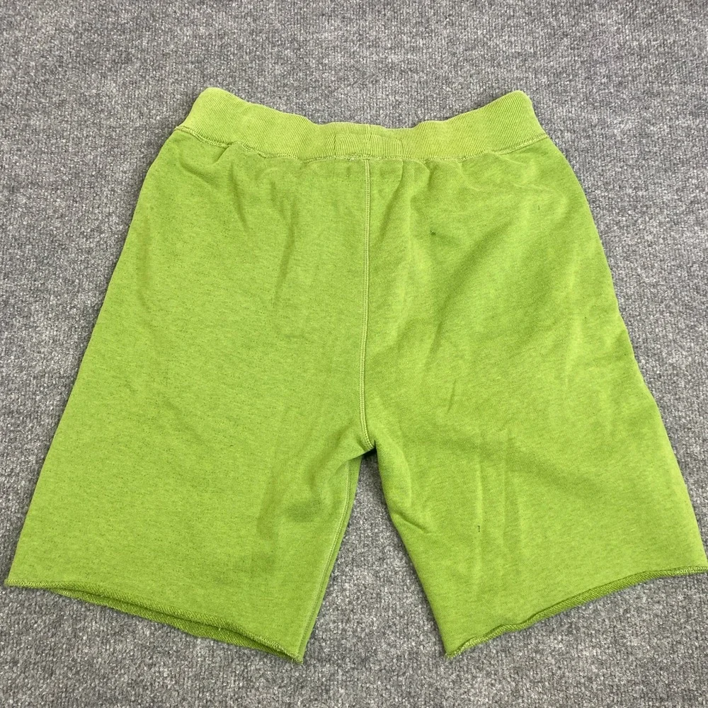 Abercrombie & Fitch Mens Y2K Sweat Shorts Green French Terry Raw Hem Large